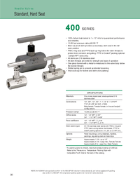 Thumbnail of document Data Sheet - 400 Series Needle Valve
